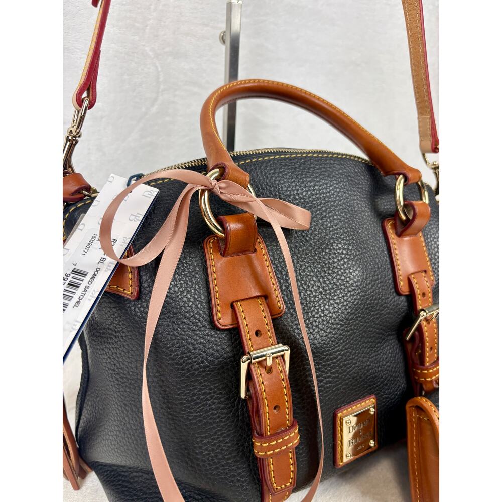 Dooney & Bourke NWT Bristol Satchel, Black Pebble Leather with Matching Pouch - Picture 16 of 16